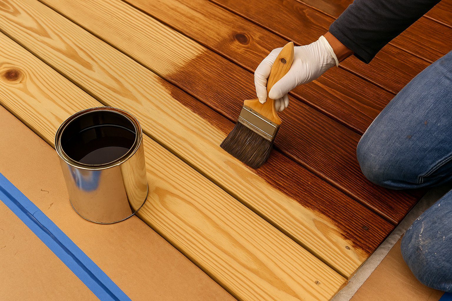 Person Staining deck